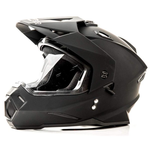 Шлем мото мотард HIZER J6802 #3 (L)  matt black (2 визора)